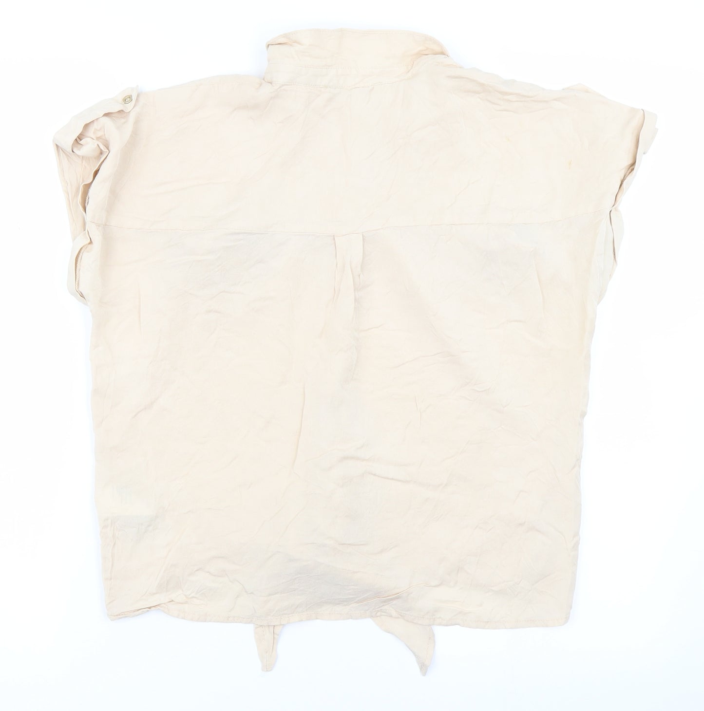 Oasis Womens Beige   Basic Button-Up Size 12