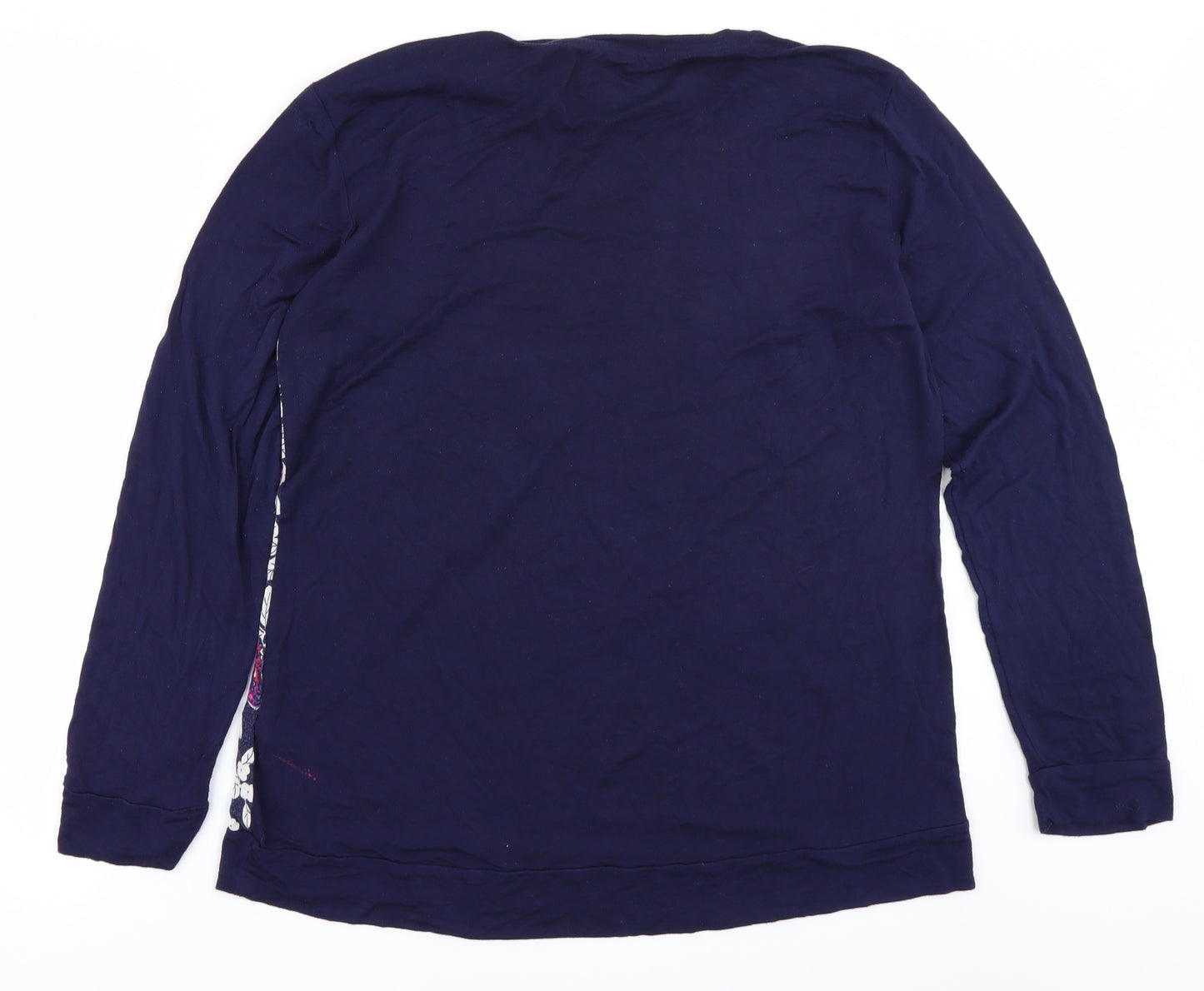 M&S Womens Blue Floral  Basic T-Shirt Size 14