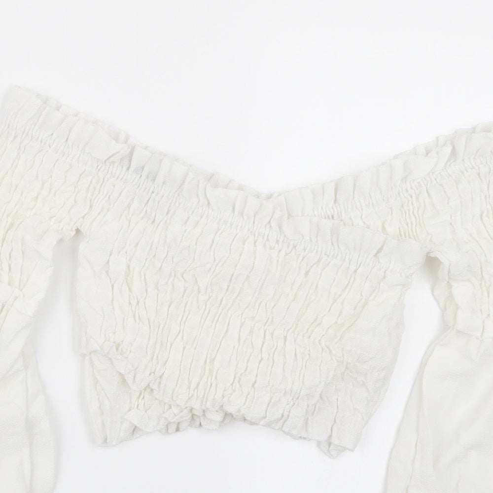 Rebellious Womens White   Cropped Blouse Size 4