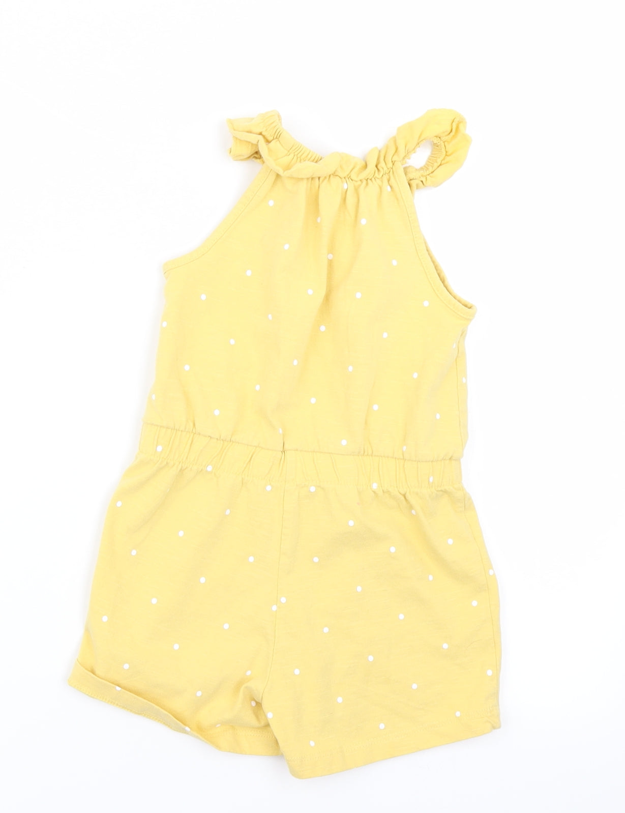 George Girls Yellow Polka Dot  Playsuit One-Piece Size 3-4 Years