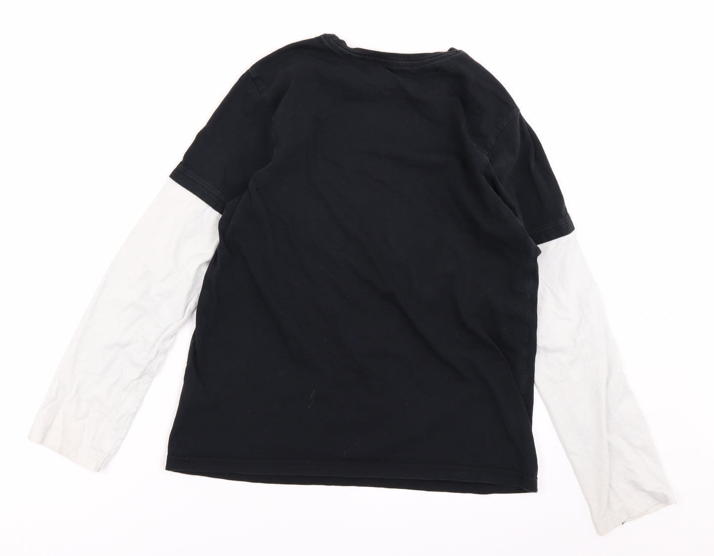 George Boys Black   Basic T-Shirt Size 13-14 Years