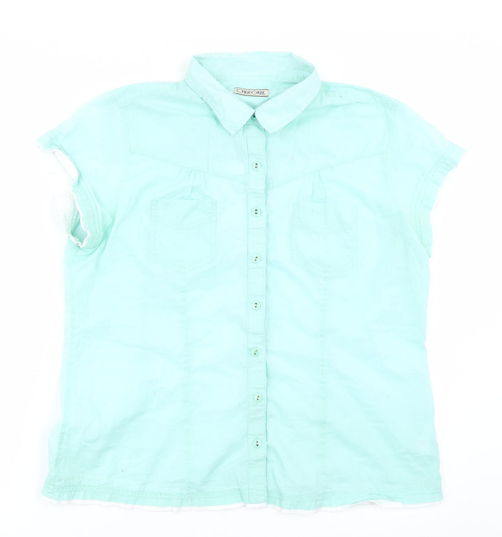 Cherokee Womens Blue   Basic Button-Up Size 16