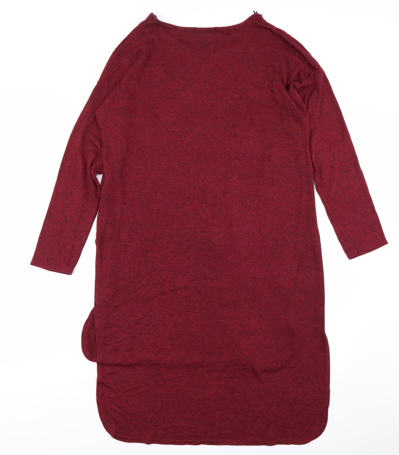 Voulez Vous Womens Red   Basic T-Shirt Size L  - longline