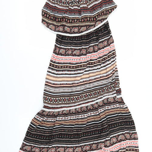 Boohoo Womens Black Paisley  A-Line  Size S