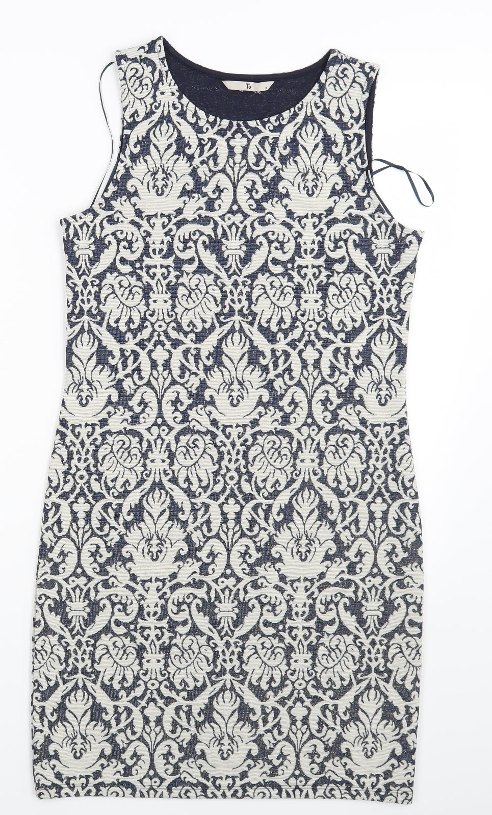 TU Womens Blue Paisley  Fit & Flare  Size 8