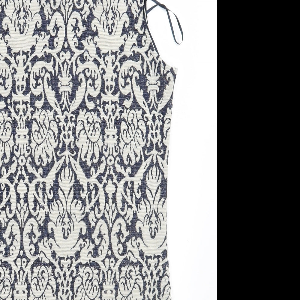 TU Womens Blue Paisley  Fit & Flare  Size 8