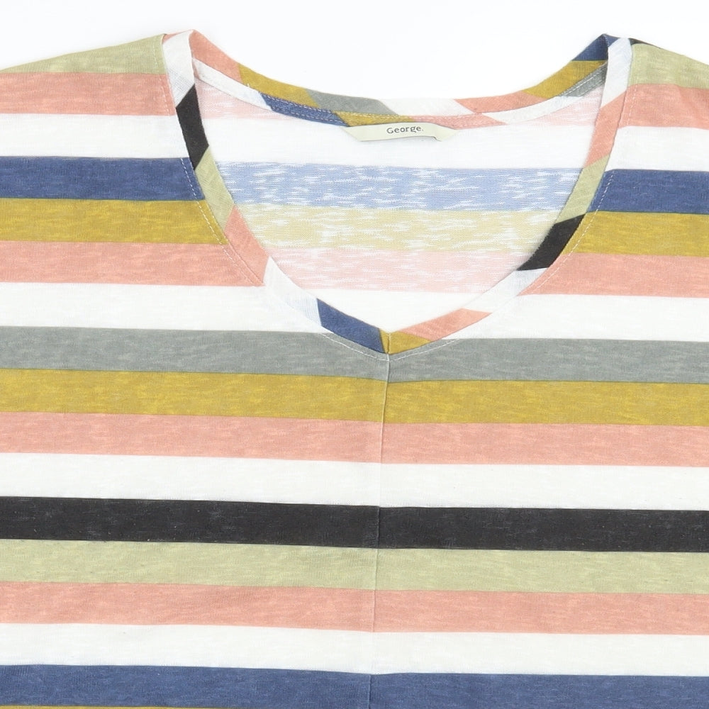 George Womens Multicoloured Striped  Basic T-Shirt Size 20