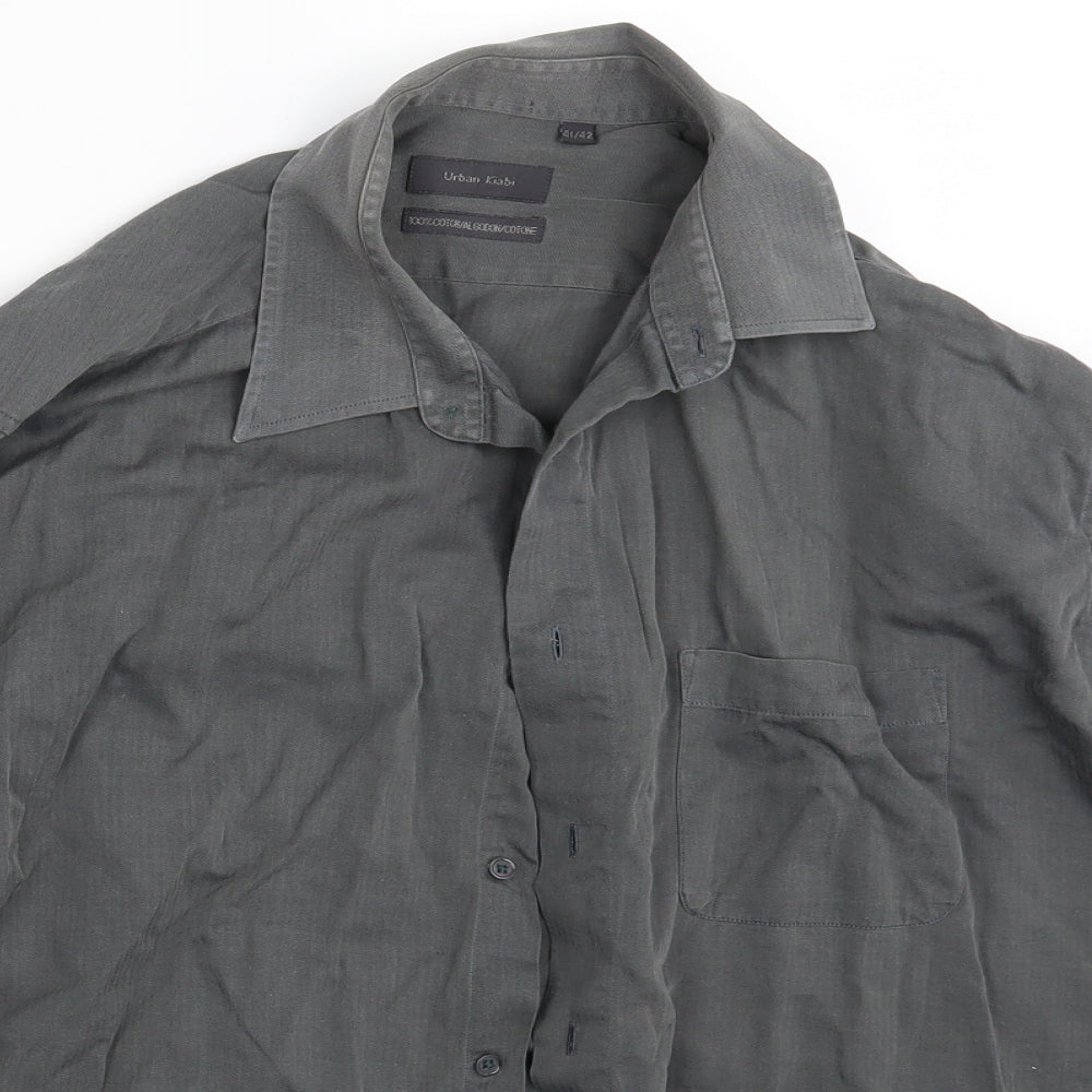 Urban Kiabi Mens Grey    Button-Up Size L