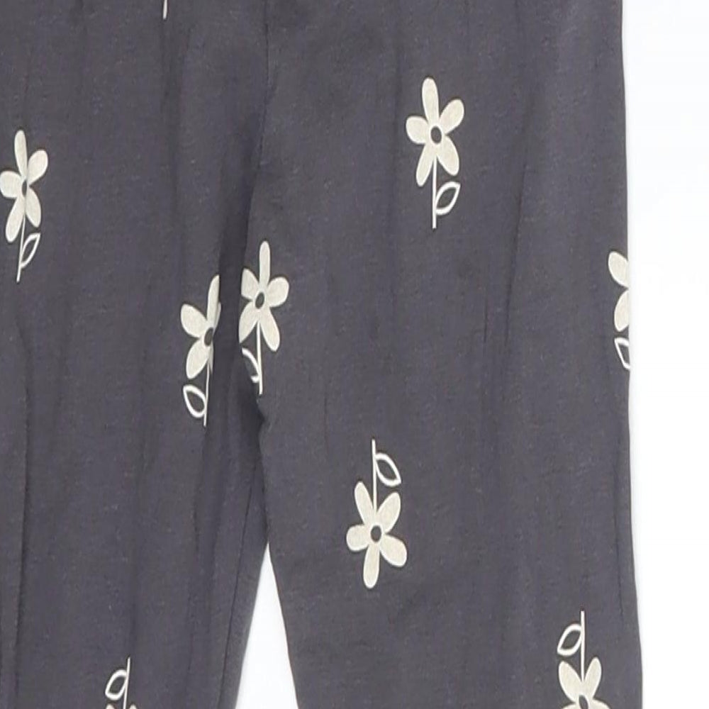 George Girls Grey Floral  Jogger Trousers Size 3-4 Years - Waist 17 in