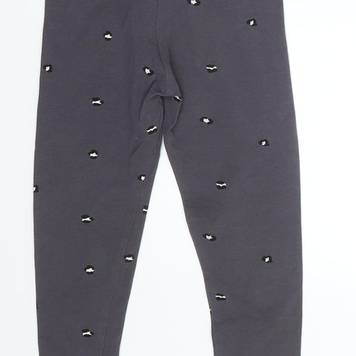 George Girls Grey Animal Print  Jogger Trousers Size 3-4 Years - Waist 16in