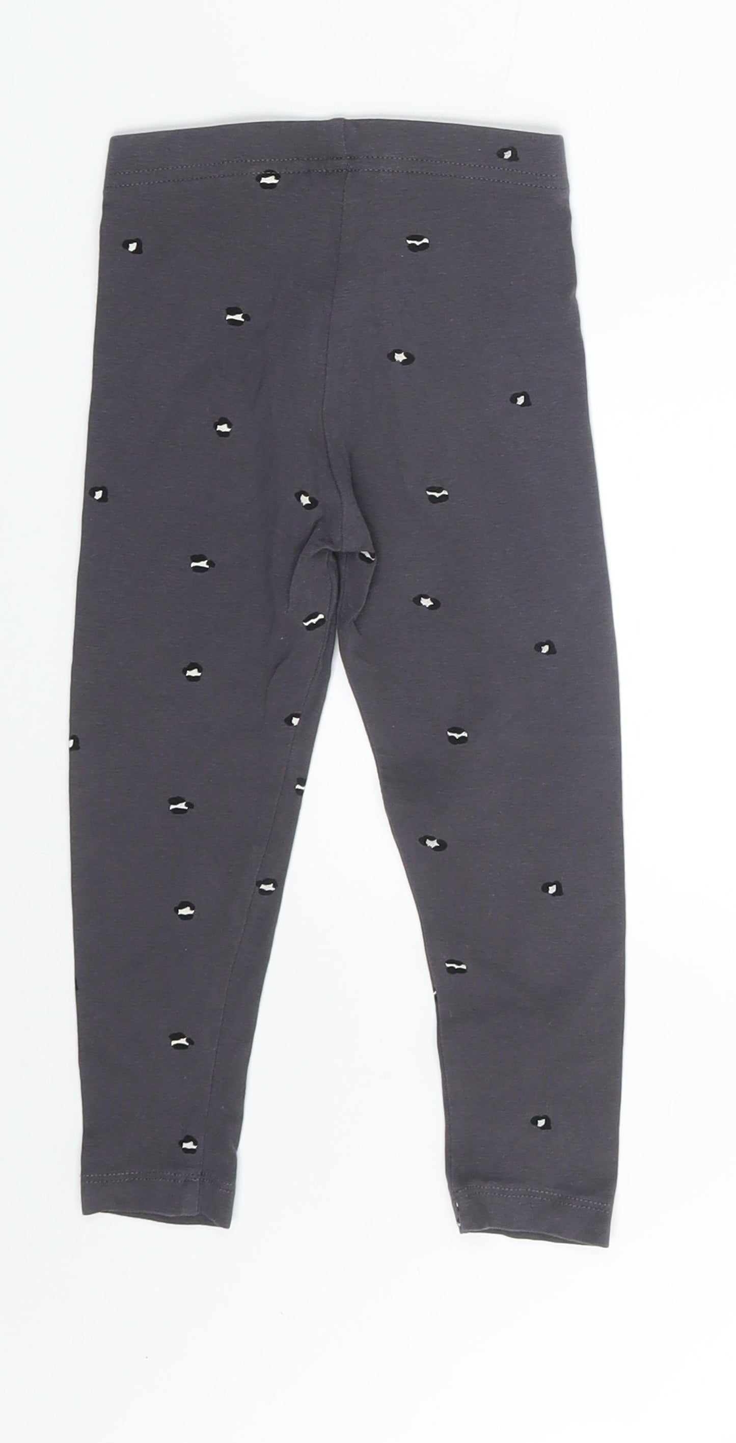 George Girls Grey Animal Print  Jogger Trousers Size 3-4 Years - Waist 16in