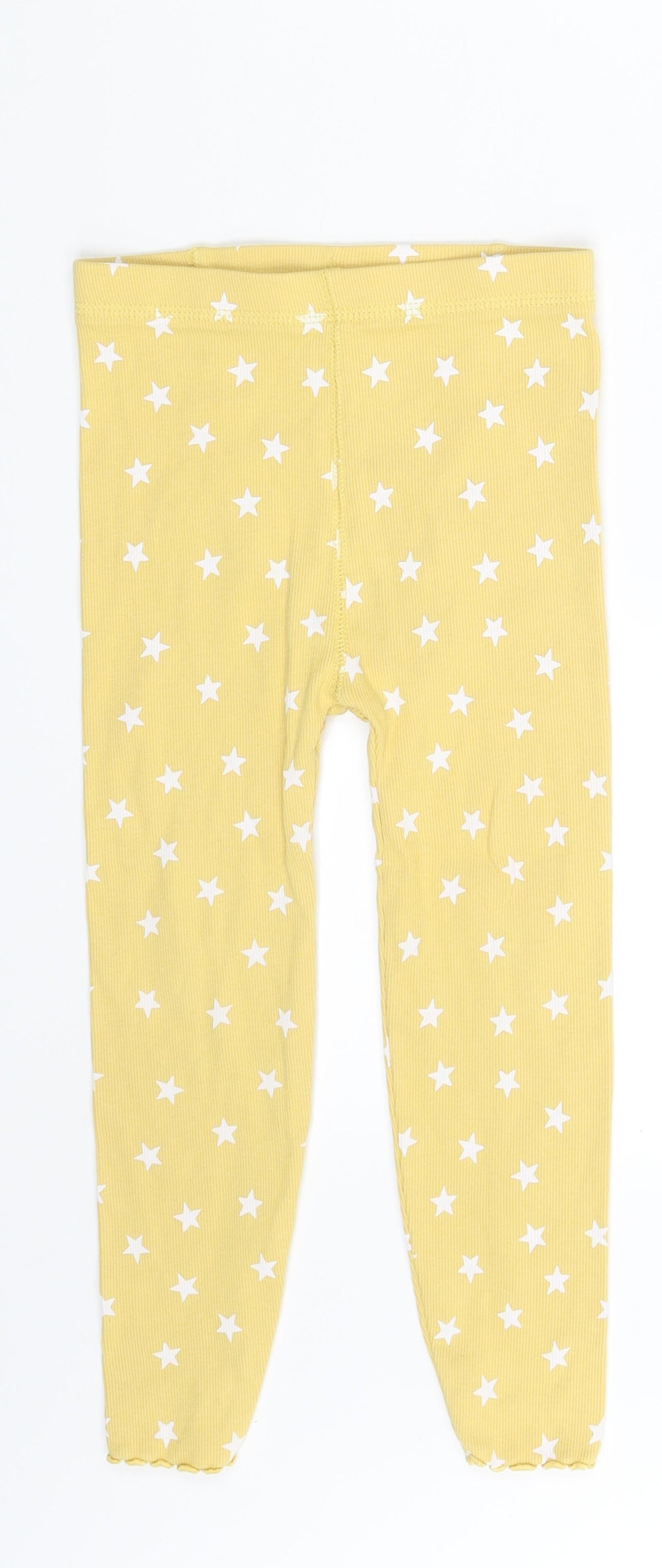 nwext Girls Yellow Polka Dot  Jogger Trousers Size 3-4 Years - Waist 18in