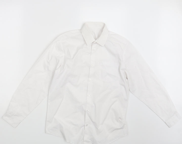 George Boys White Basic Button-Up Size 13-14 Years