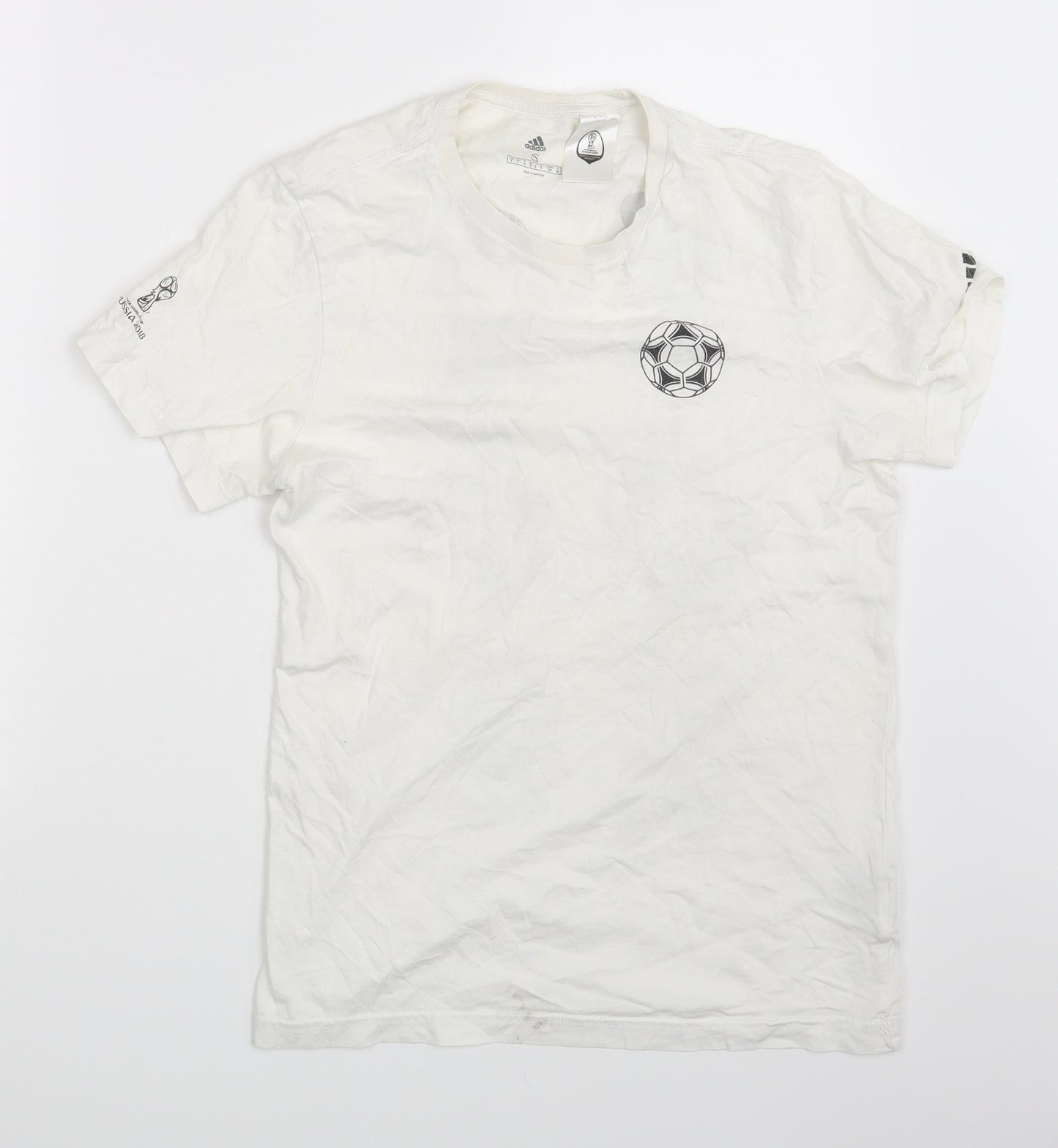 adidas Mens White    T-Shirt Size S  -  Football World cup 2018