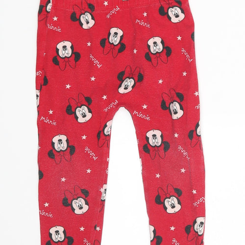 George Baby Red Animal Print  Jogger Trousers Size 18-24 Months  - Disney Minnie
