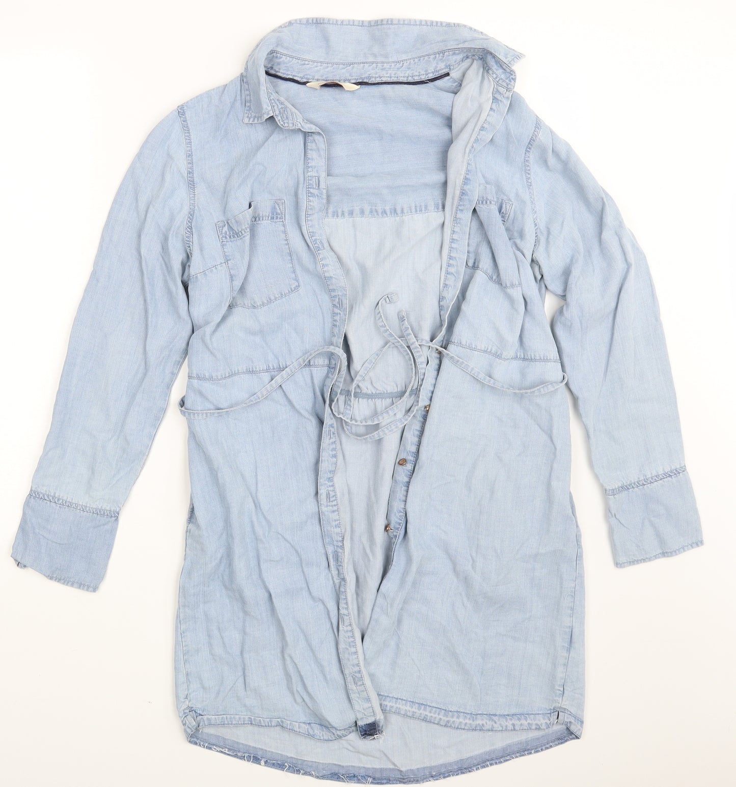 F&F Womens Blue  Denim Basic Button-Up Size 12