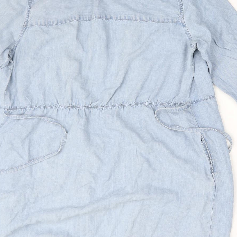 F&F Womens Blue  Denim Basic Button-Up Size 12