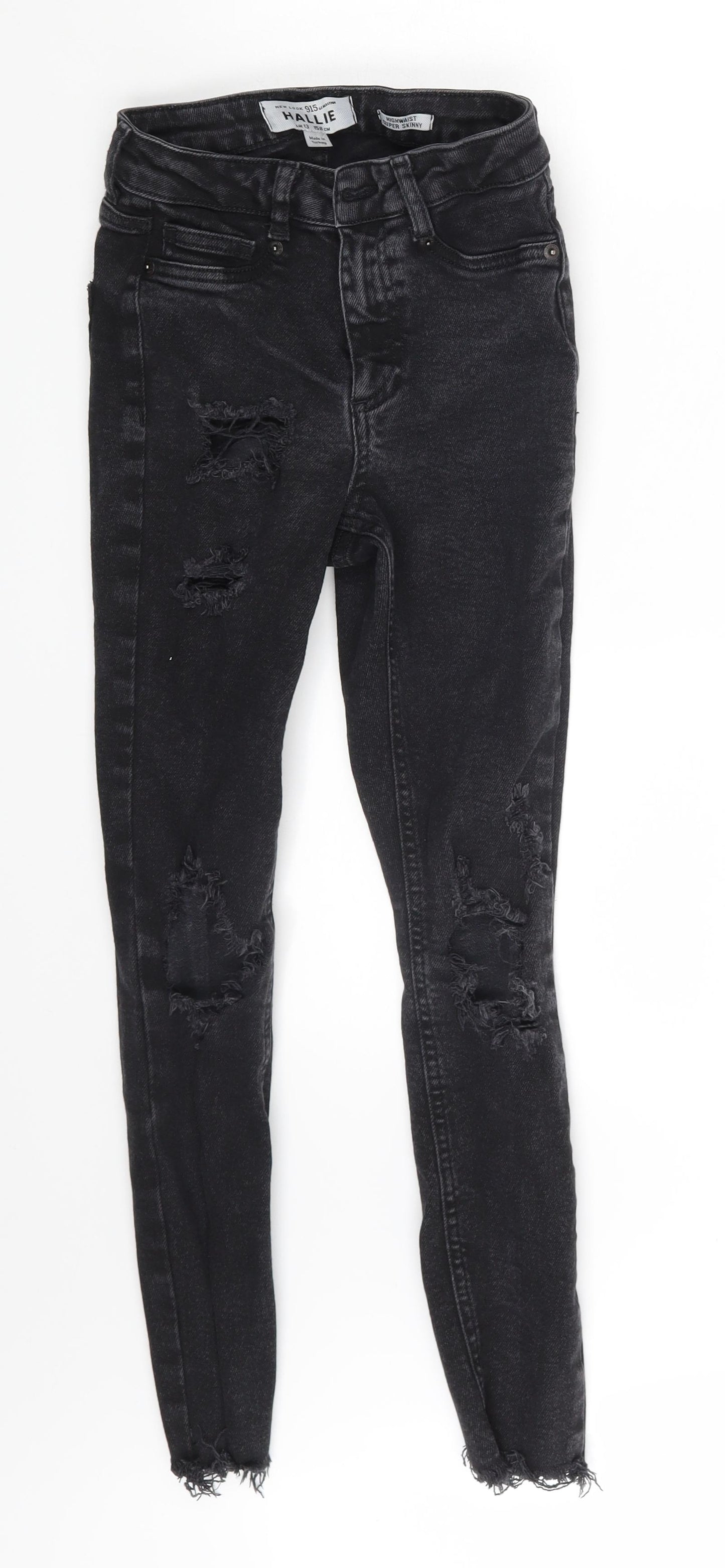Hallie Girls Grey  Denim Skinny Jeans Size 13 Years