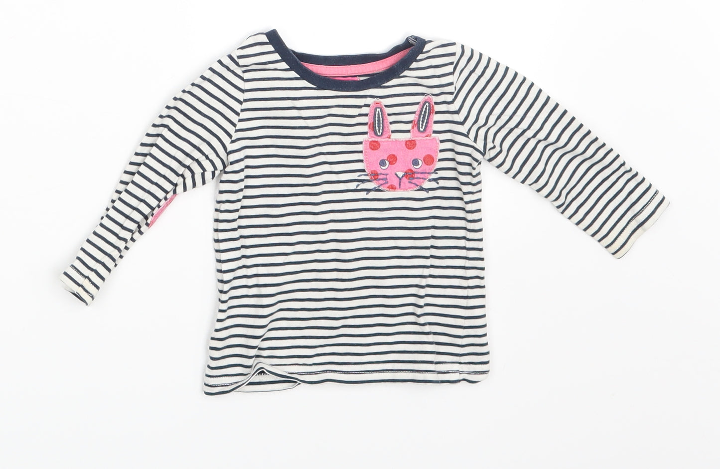NEXT Girls Multicoloured Striped  Pullover T-Shirt Size 3-6 Months