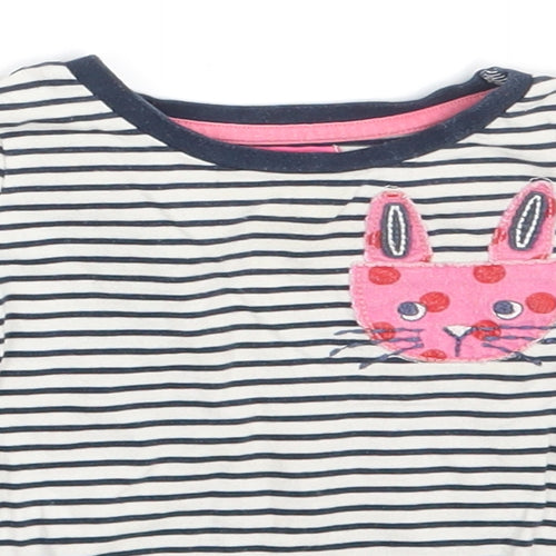 NEXT Girls Multicoloured Striped  Pullover T-Shirt Size 3-6 Months