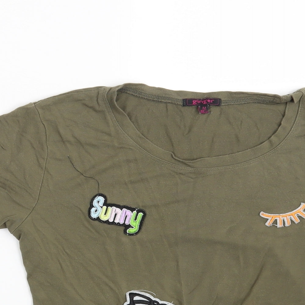 Ginger Womens Green   Basic T-Shirt Size M