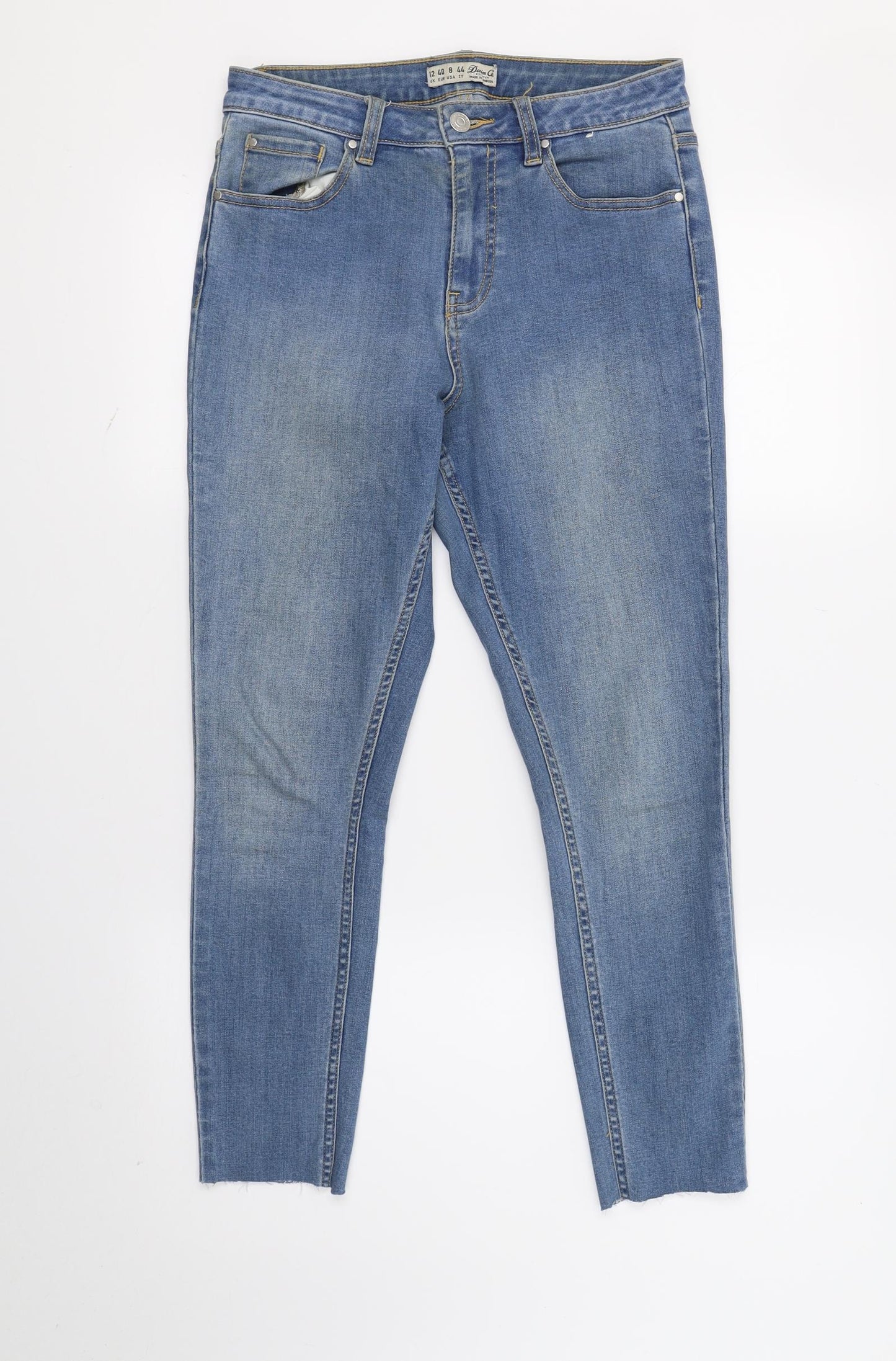 DenimCo Womens Blue  Denim Skinny Jeans Size 12 L24 in