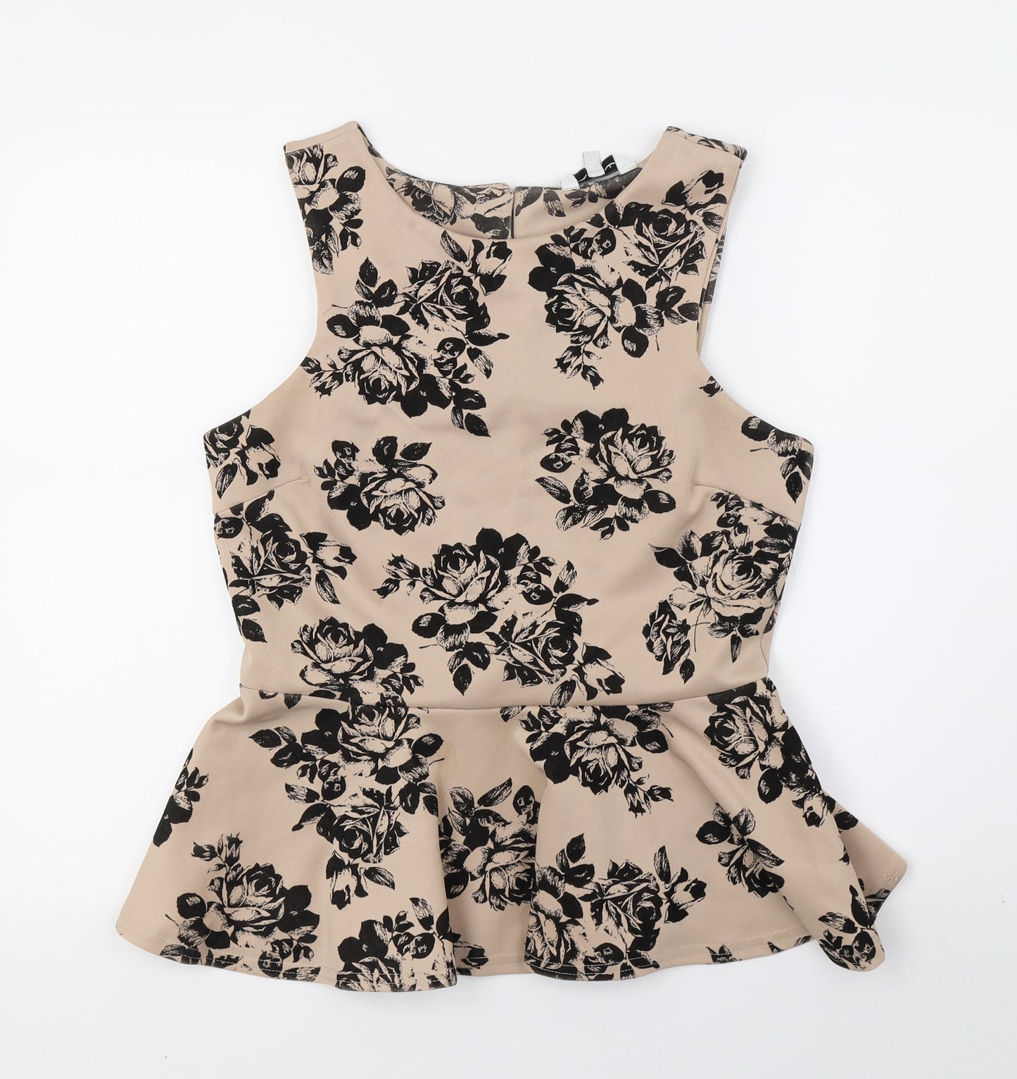New Look Womens Beige Floral  Basic Tank Size 14