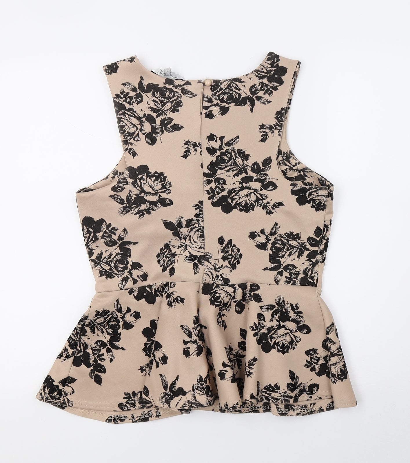 New Look Womens Beige Floral  Basic Tank Size 14