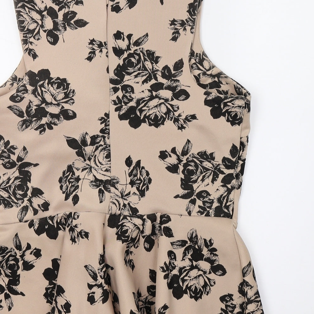 New Look Womens Beige Floral  Basic Tank Size 14