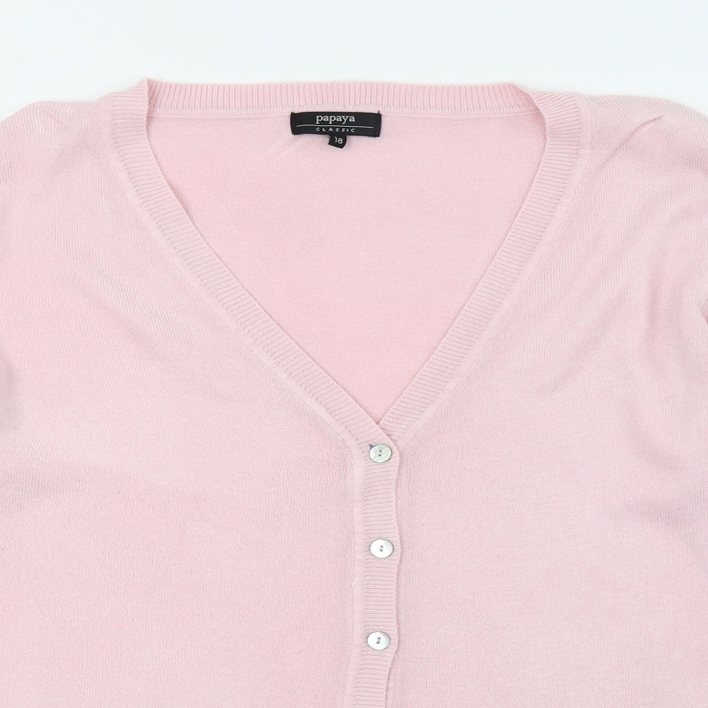 Papaya Womens Pink  Knit Cardigan Jumper Size 18