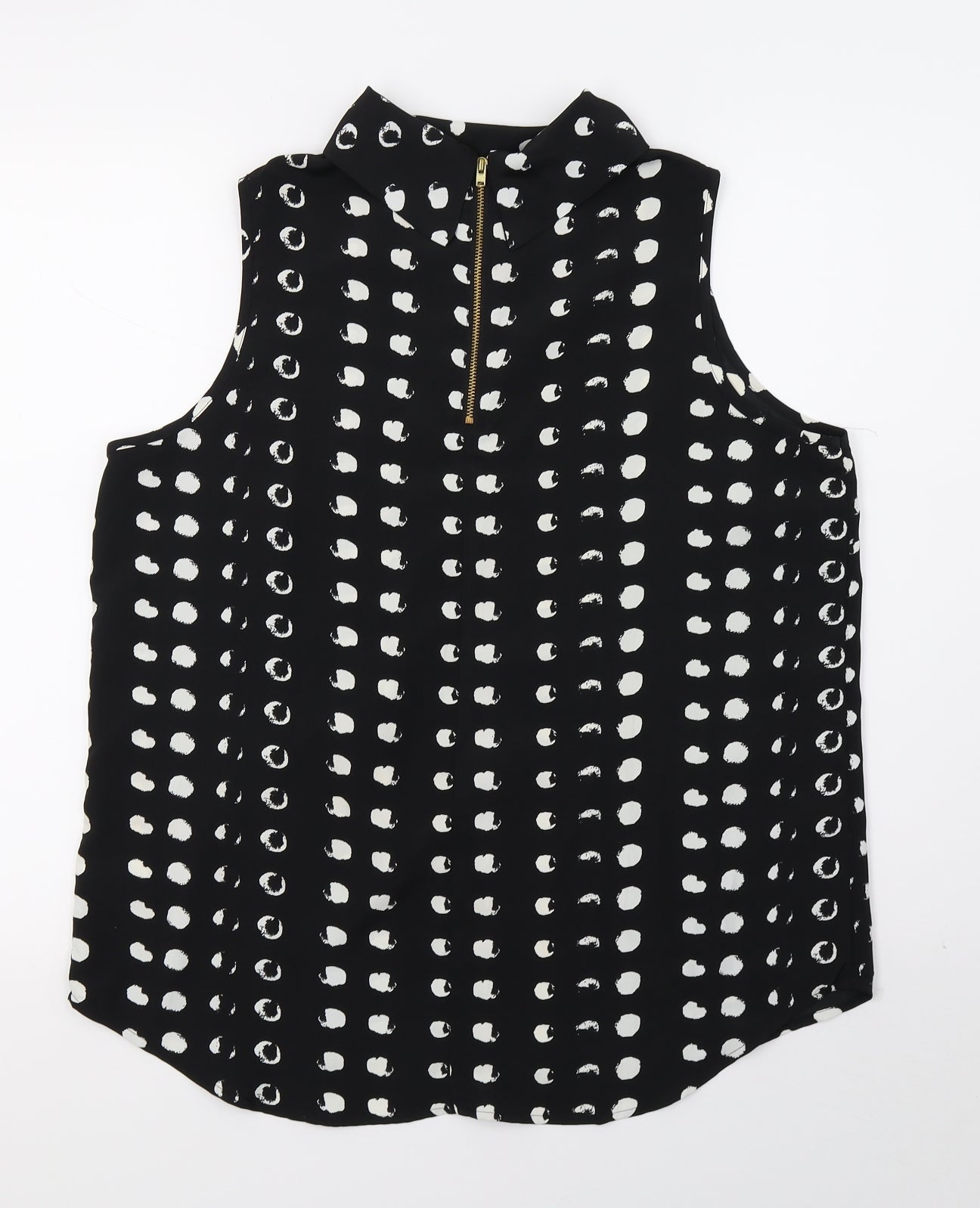 NEXT Womens Beige Polka Dot  Basic Blouse Size 14