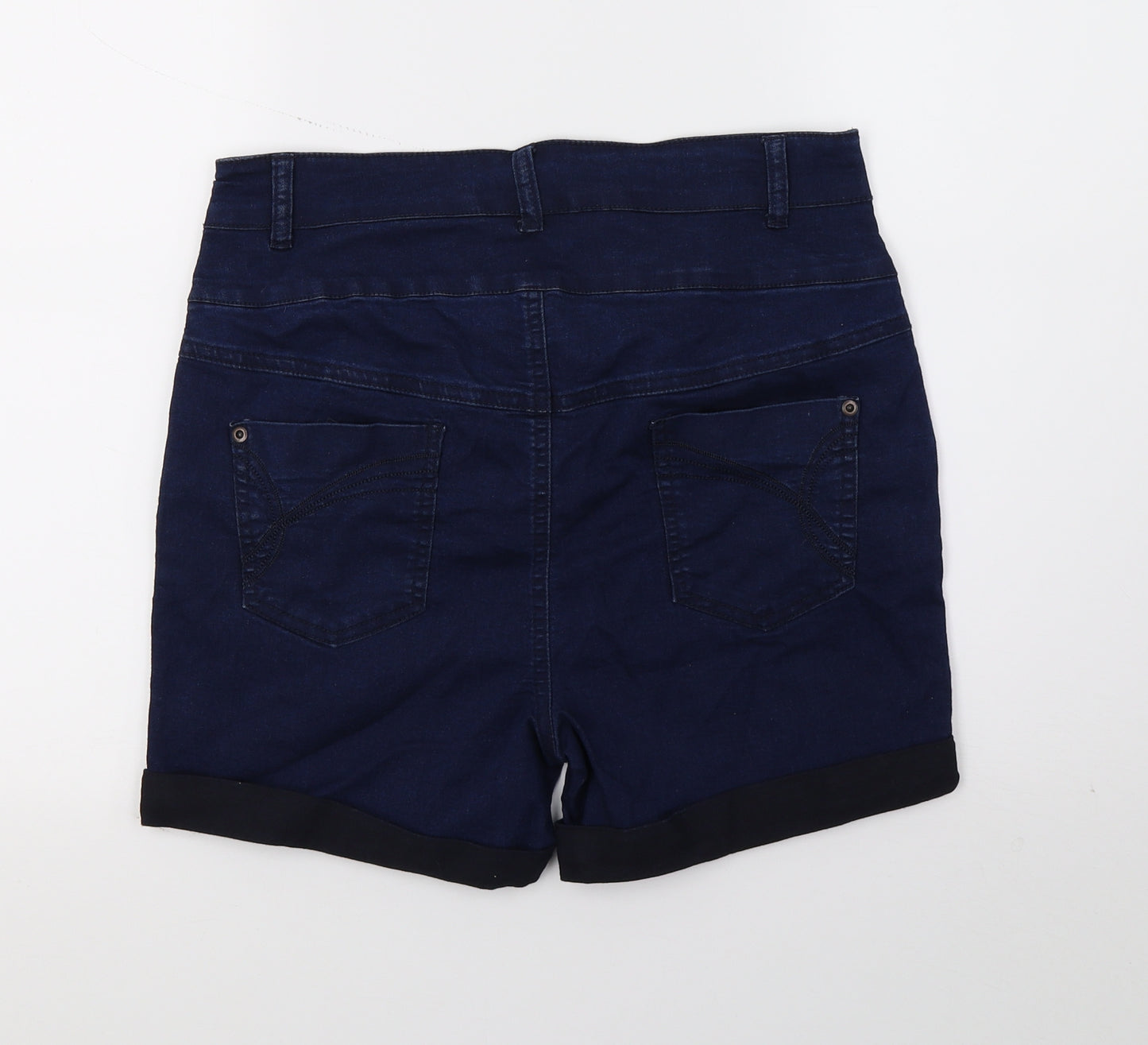 So Fabulous Womens Blue  Damask Hot Pants Shorts Size 14
