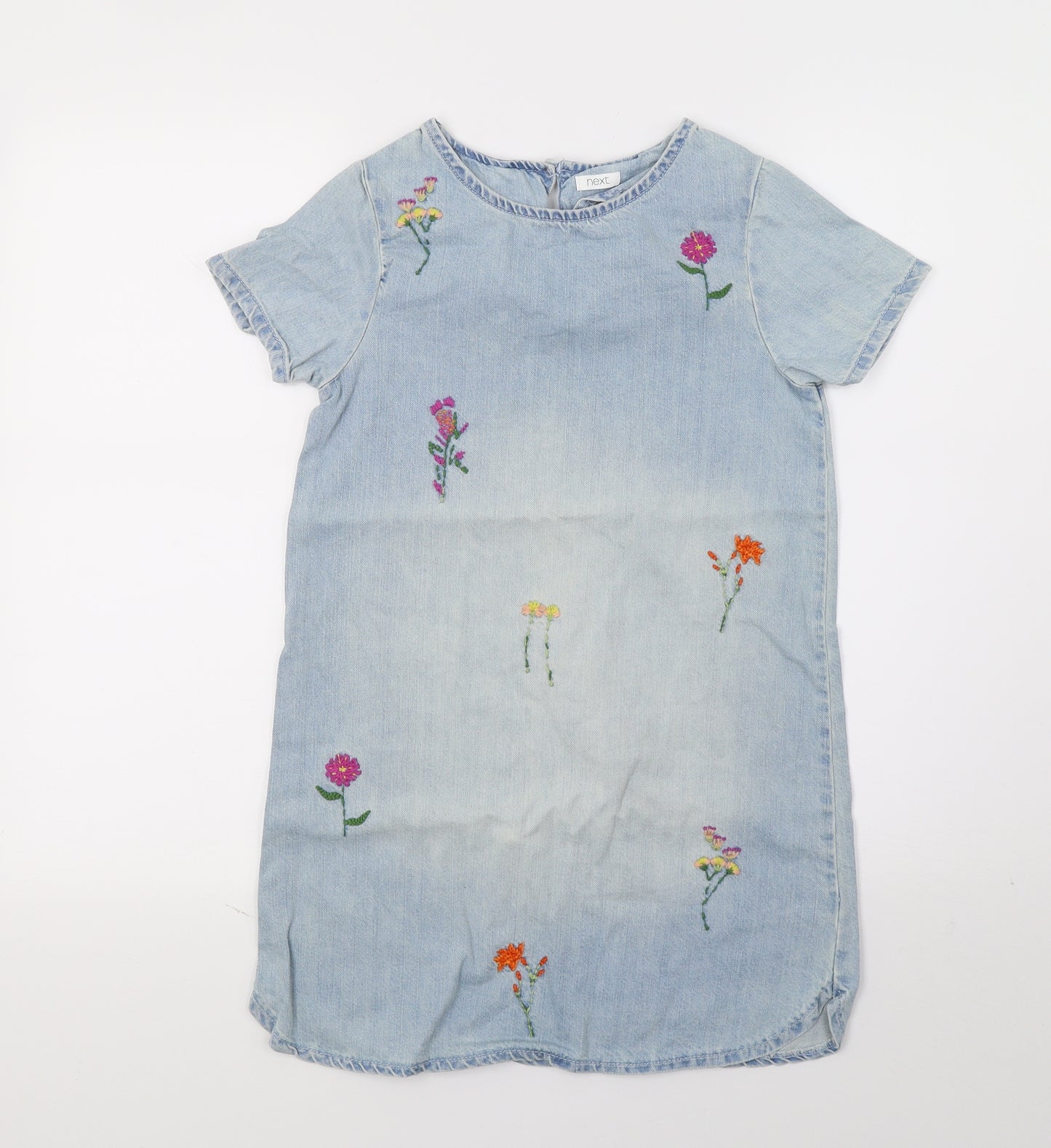 NEXT Girls Blue Floral Denim A-Line  Size 9 Years