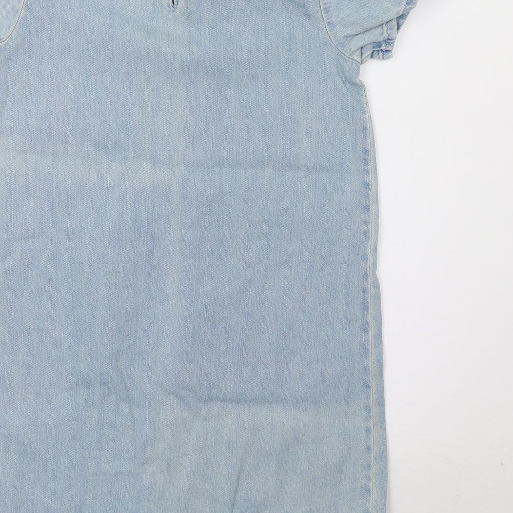 NEXT Girls Blue Floral Denim A-Line  Size 9 Years