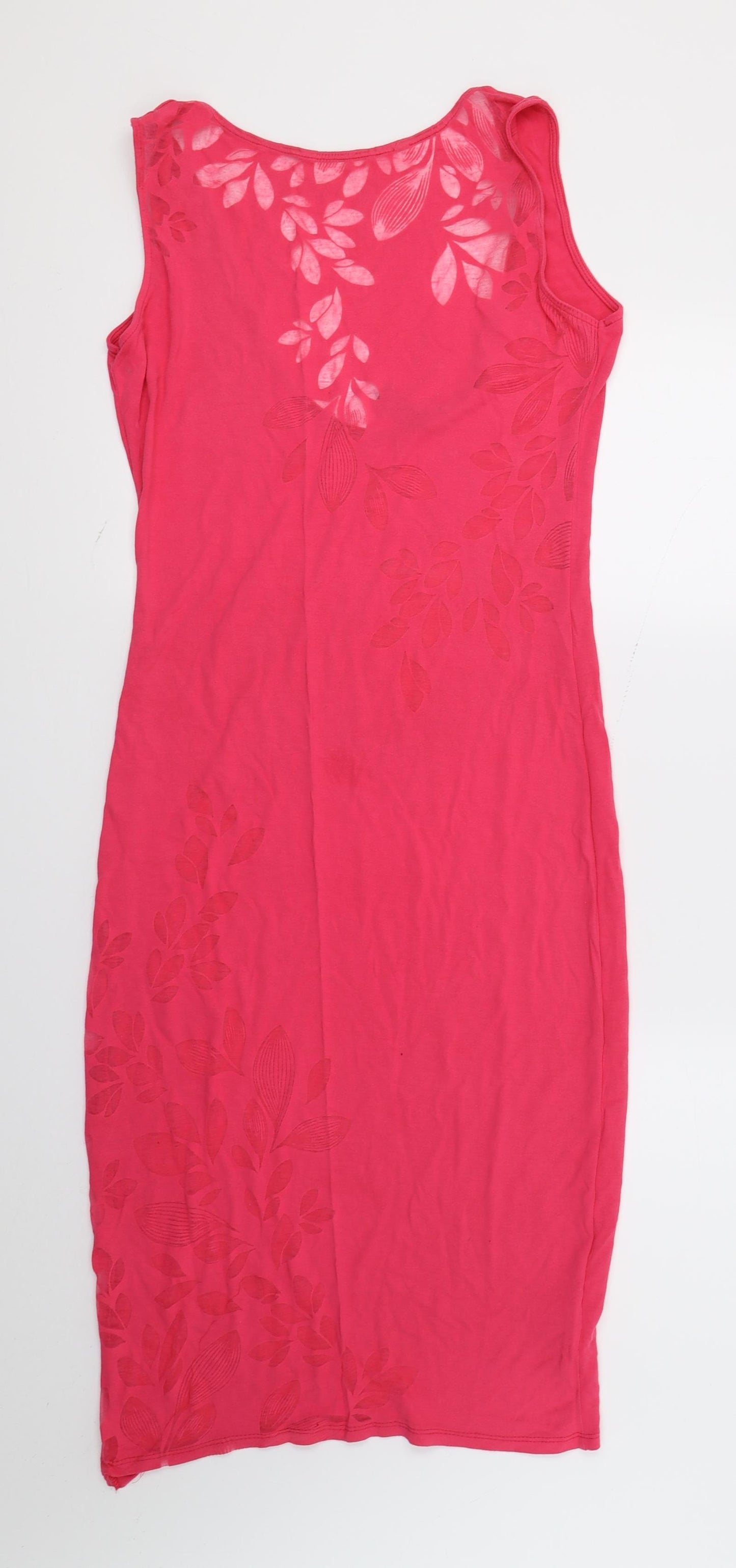 Lipsy Womens Ivory Floral Jersey T-Shirt Dress  Size 14