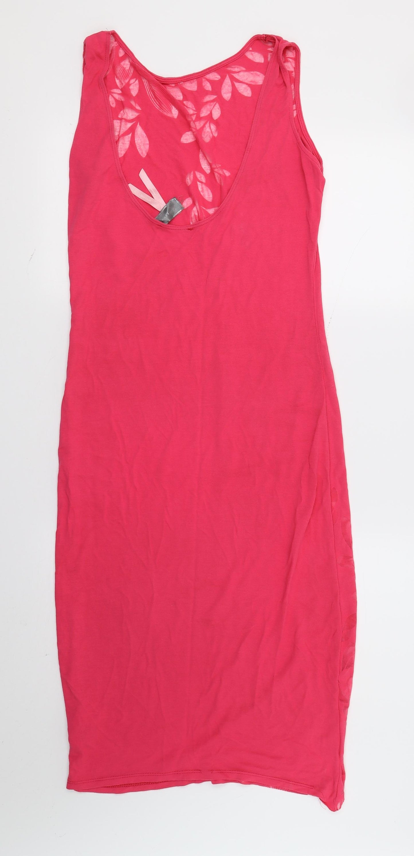 Lipsy Womens Ivory Floral Jersey T-Shirt Dress  Size 14