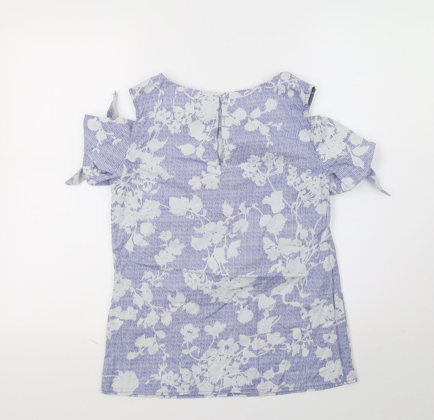 Oasis Womens Blue Floral Jersey Basic T-Shirt Size 8
