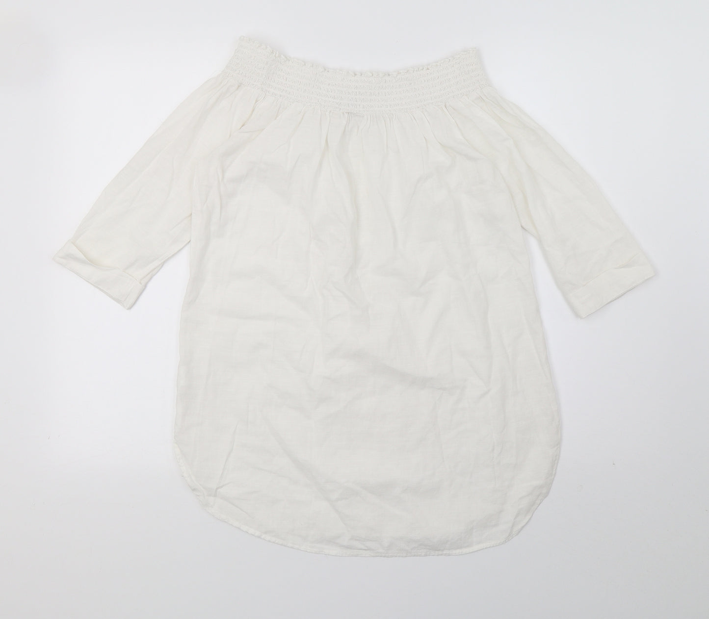 River Island Womens White  Jersey Basic Blouse Size 10