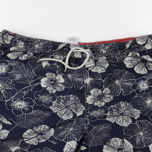 F&F Mens Blue Floral  Sweat Shorts Size L - swim shorts