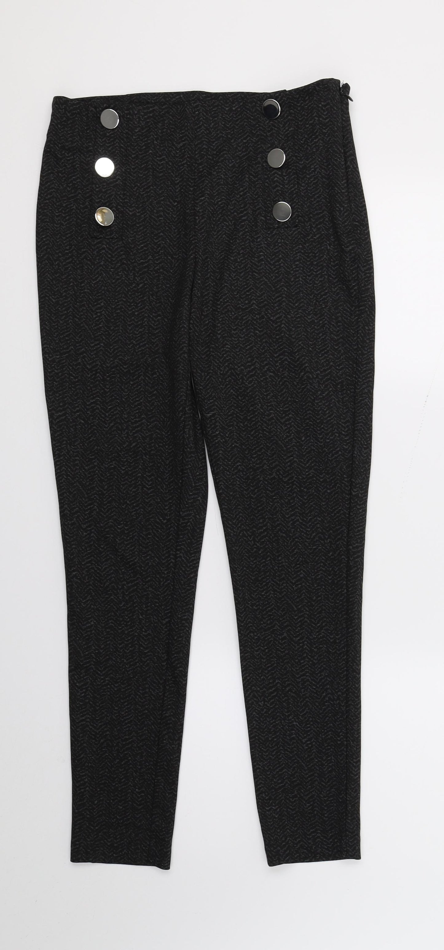 F&F Womens Black   Trousers  Size 8 L26 in