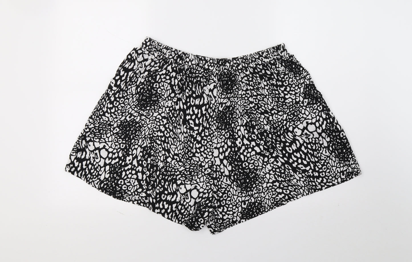 George Womens Black Animal Print  Hot Pants Shorts Size 16