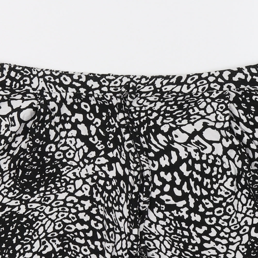 George Womens Black Animal Print  Hot Pants Shorts Size 16
