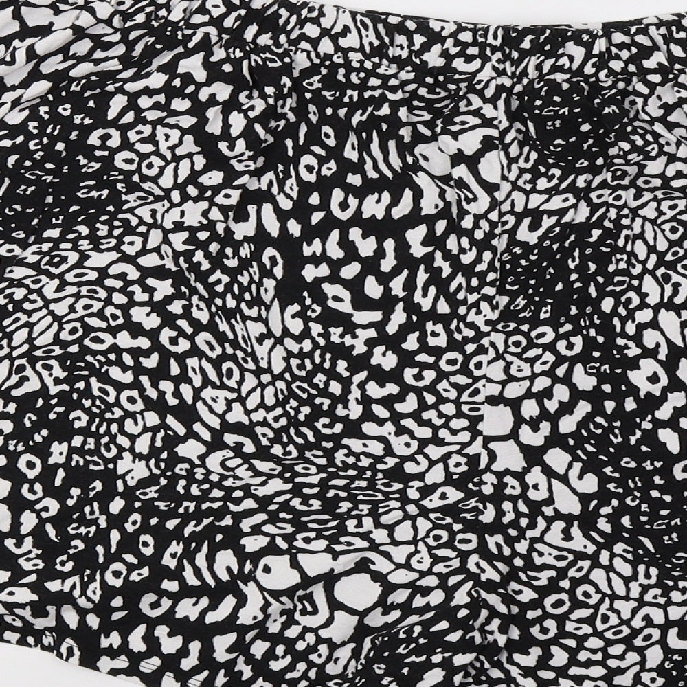 George Womens Black Animal Print  Hot Pants Shorts Size 16