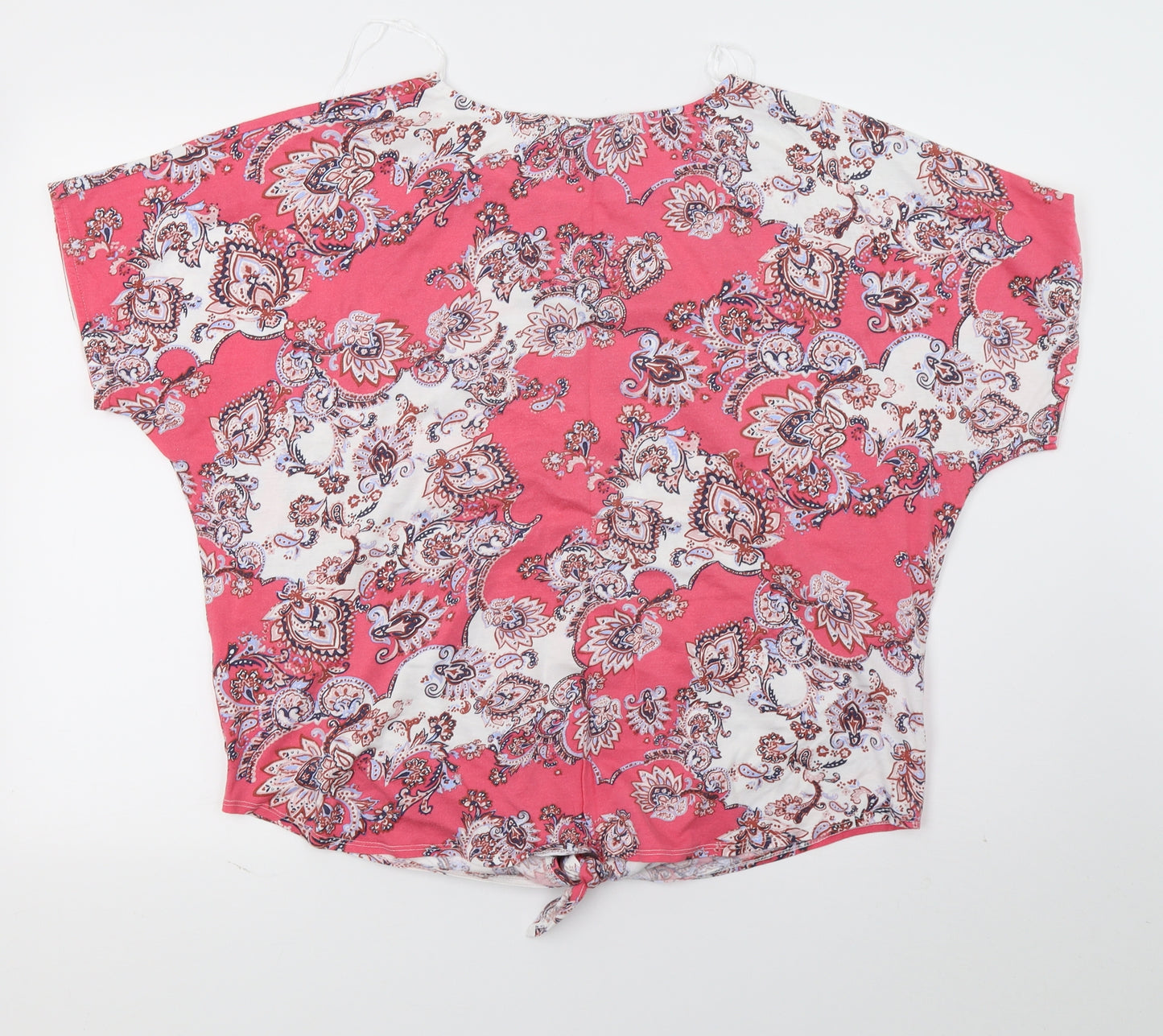 Debenhams Womens Pink Geometric Jersey Basic T-Shirt Size 16