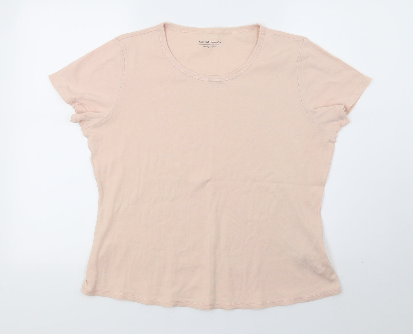 M&S Womens Pink  Jersey Basic T-Shirt Size 18