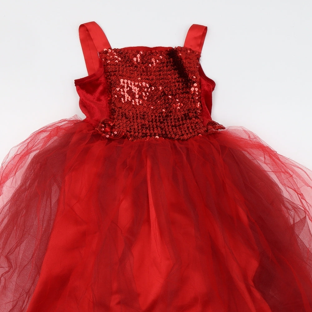 Dress Up By Design Girls Red   Fit & Flare  Size 5-6 Years