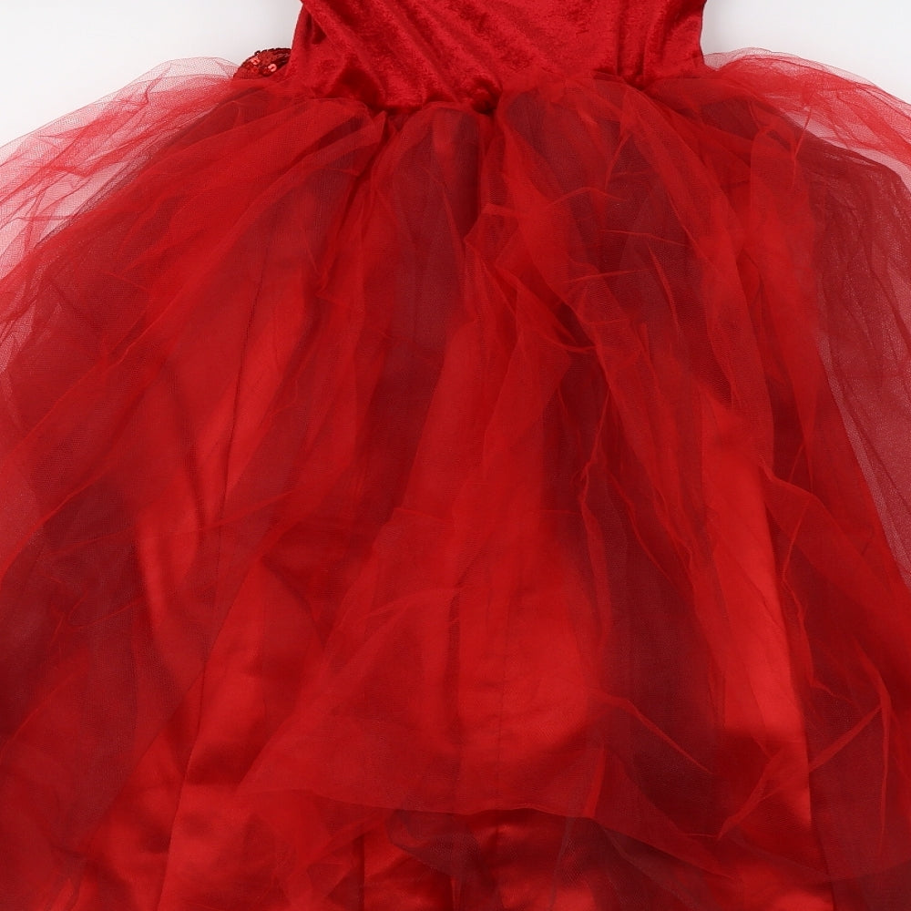 Dress Up By Design Girls Red   Fit & Flare  Size 5-6 Years