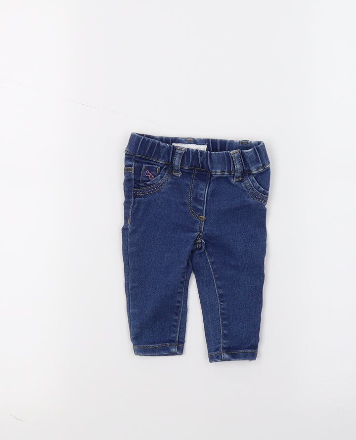 Earlydays Girls Blue  Damask  Jeans Size 0-3 Months