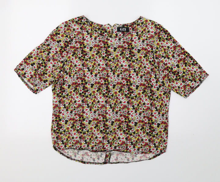 G21 Womens Multicoloured Floral  Basic T-Shirt Size 12