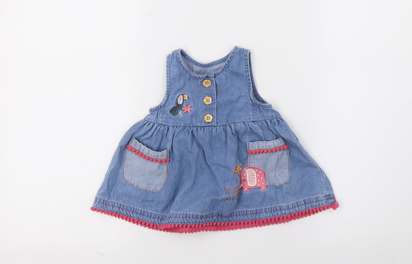 Nutmeg Girls Blue   Pinafore/Dungaree Dress  Size Newborn